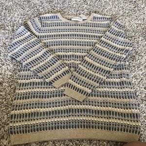 Alfred Dunner Knit Sweater Womesn Medium Striped Round Neck Pull Over